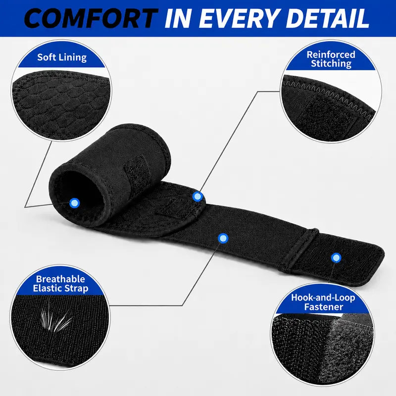 Unisex 2-Pack Neoprene Blend Dual-Strap Adjustable Breathable Sports Wristbands - Elastic Comfort, All-Season Support for Weightlifting, Carpal Tunnel | Sports Accessories, Workouts, Joint Support Wristbands