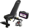 Home Gym Weight Bench Adjustable 66Lbs Cast Iron Dumbbell Set, Multifunctional Strength Training Bench Press Sets, Full Body Office Workout Sets for Men Women